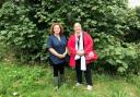 Countryside Alliance Wales director Rachel Evans and Julie James MS, Minister for Climate Change, at the Brownhill site.
