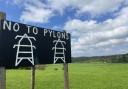 'No To Pylons' banners and signs have cropped up around Powys roadsides, including this one just outside Cilmeri, near Builth Wells