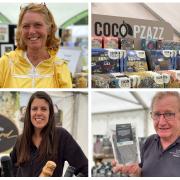 Clockwise: Sara Davies, from Coco Pzazz; Geoff Morgan from Morgan's Brew; Nadine Roach, from Kerry Vale Vineyard; Jill McAloon, from Montgomeryshire Beekeepers Association. Pictures by Anwen Parry/County Times.