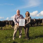 Mark Brooking (left) Sustainability Director, with Shelagh Hancock (right) CEO, celebrating achieving Certified B Corp status. Picture: Gareth Turnbull