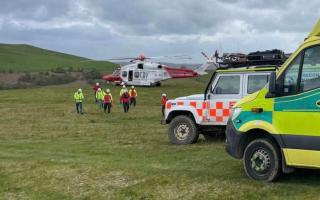 The woman was airlifted to hospital after work by rescue teams