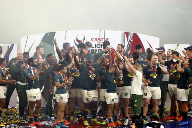 South Africa players lift the Tour Trophy