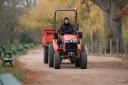 The Kubota LXe-261 electrically powered compact tractor.