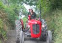 Enjoying the tractor run is Sue Clarke on her MF 35
