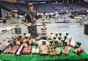 Ben Roberts with his meat display at the World Butchers' Challenge in California.