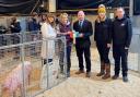 Rebecca John receives her prize at the Royal Welsh Winter Fair.