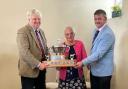 Last year's winners Roger Minchin and Elizabeth Minchin with Simon Davies, Pembrokeshire NFU Cymru Vice-Chairman.