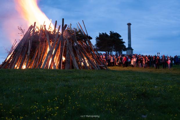 Wales Farmer: The beacon is lit in Montgomery. Picture: G17 Photography.