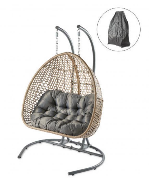 Wales Farmer: Large Hanging Egg Chair with Cover. (Aldi)