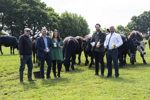 Ed Rees (Bryn Helygan Farm), Edward Morgan (Castell Howell Foods), Louise Owens (Just Perfect Catering), Tony Lyon (Just Perfect Catering), Peter Barnwell (Castell Howell Foods). Picture: Nick Treharne