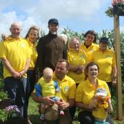 The Summons family with Rhod Gilbert at the maze opening Picture: Matthew Longhurst