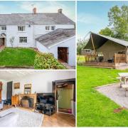 The listed Monmouthshire farmhouse with a glamping site is on the market.