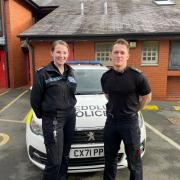 Wrexham Rural’s new inspector, Matt Subacchi and his support sergeant, Sophie Ho.