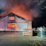 Barn fire in Berriew on January 31 2023 Picture by Montgomery Fire Station