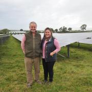 Stephen and Clare Morgan produce good store lambs on solar land. Picture: Debbie James