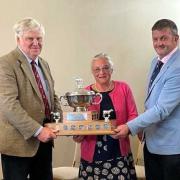 Last year's winners Roger Minchin and Elizabeth Minchin with Simon Davies, Pembrokeshire NFU Cymru Vice-Chairman.