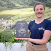 Laura Jones, brand manager for Edwards of Conwy with the award.