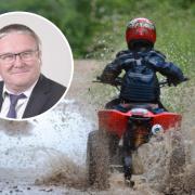 A stock image of a quadbike (Canva) and, inset, Cllr Paul Johnson (Flintshire Council)