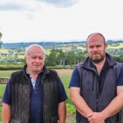 Brothers Chris and Glyn Davies at Awel y Grug. Image: Farming Connect