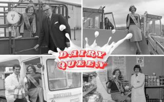National Dairy Queen visits Denbigh area in March 1977.