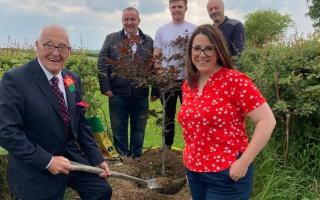 Brecon and Radnorshire MP Fay Jones joined the show's honorary president Bill Rees to plant a tree to mark the 100th Llanbister Show last year